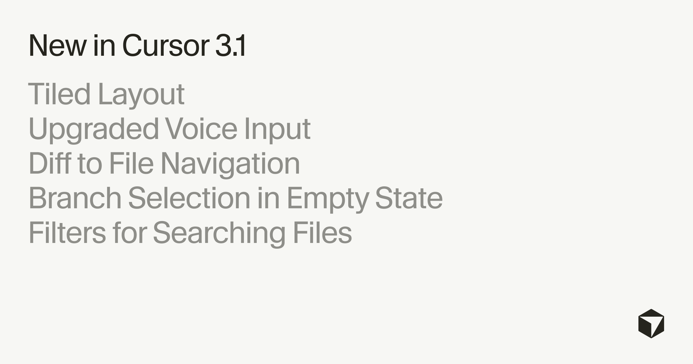 Cursor 3.1