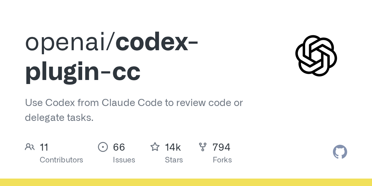 OpenAI Codex Plugin for Claude Code